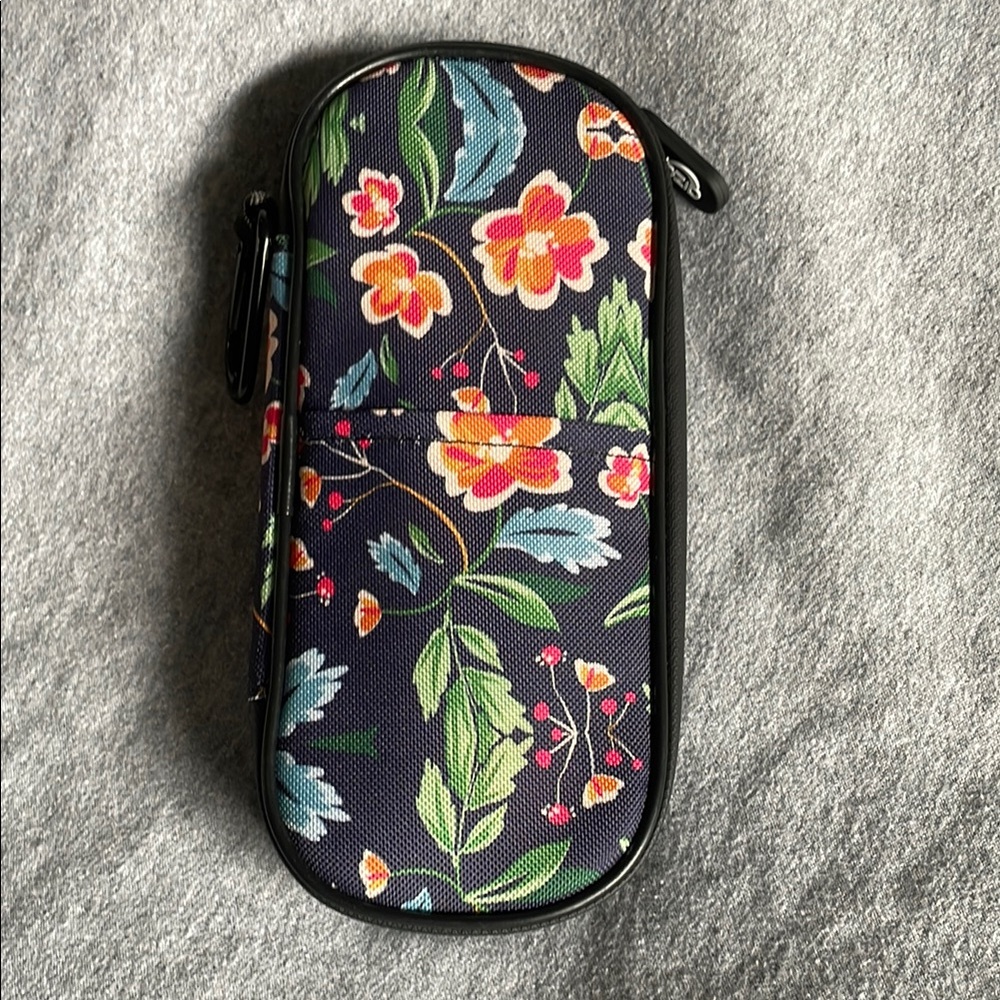 Floral Print Black Pouch